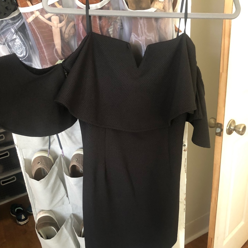 Black cocktail dress from pants store